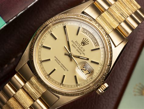 rolex 1803 bark finish|Rolex day date 1803 review.